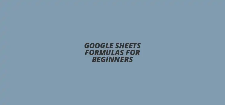 Beginner-friendly Google Sheets formulas for data analysis and productivity